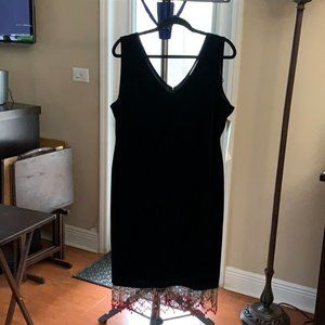 Gorgeous Velvet Party Dress with Jeweled Beaded Hem